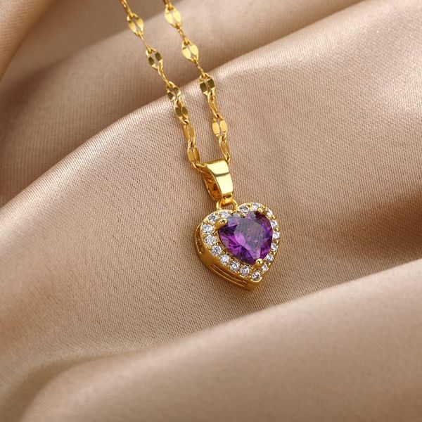 pendant necklaces fashion romantic heart crystal necklace purple color pedant women bohemia elegant charm jewelry gift bijoux, Silver
pendant necklaces fashion romantic heart crystal necklace purple color pedant women bohemia elegant charm jewelry gift bijoux, Silver
