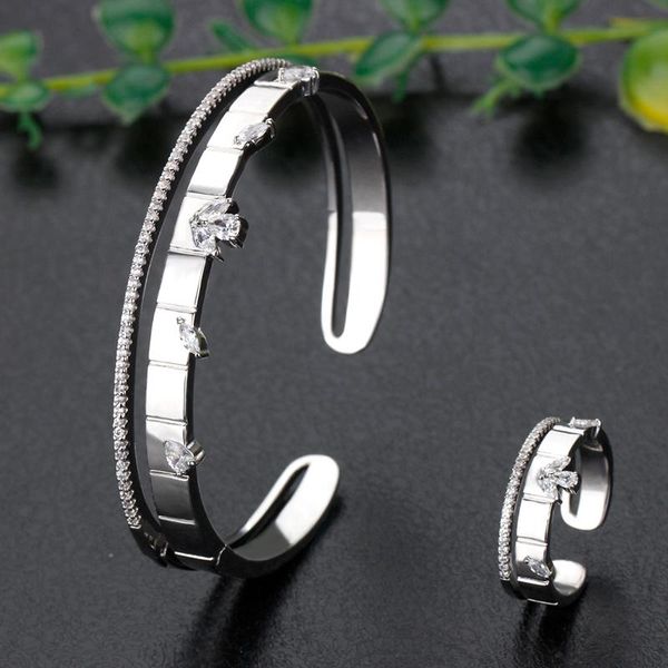 earrings & necklace bridetalk luxury unique african bangle ring set jewelry sets for women wedding cubic zircon crystal cz dubai bridal, Silver
earrings & necklace bridetalk luxury unique african bangle ring set jewelry sets for women wedding cubic zircon crystal cz dubai bridal, Silver