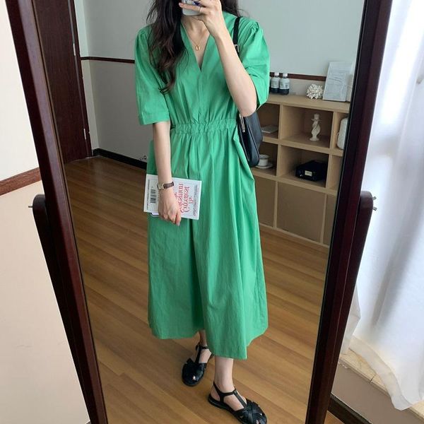 casual dresses 3colors summer long 2021 women korean style high waist v neck lace up pockets elegant midi dress female (n0194, Black;gray
casual dresses 3colors summer long 2021 women korean style high waist v neck lace up pockets elegant midi dress female (n0194, Black;gray