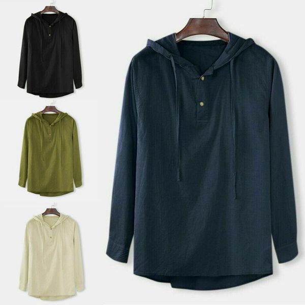 men's casual shirts hoodies long sleeve linen hooded casualbutton simple comfortable fashionable versatile 2021, White;black
men's casual shirts hoodies long sleeve linen hooded casualbutton simple comfortable fashionable versatile 2021, White;black