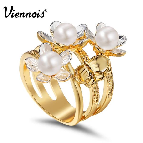 wedding rings viennois gold color triple flower for women butterfly pearl punk fashion jewelry girls party gifts, Slivery;golden
wedding rings viennois gold color triple flower for women butterfly pearl punk fashion jewelry girls party gifts, Slivery;golden