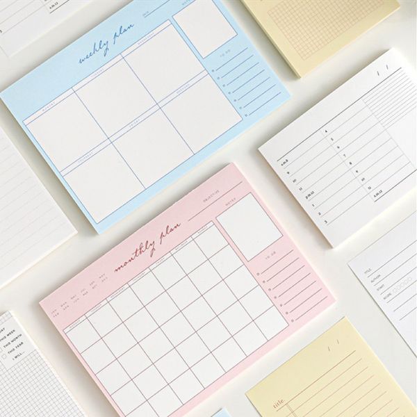 

50 Sheets/pack Weekly Monthly Planner Pad Tear Off Desktop Planning Pad Sticky Notes Notepads Self-stick Memo Pads