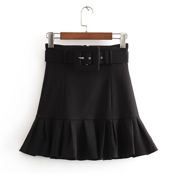 arrival women fashion black tie belt waist skirt elegant ladies pleated mini skirts casual jupe femme 210531
arrival women fashion black tie belt waist skirt elegant ladies pleated mini skirts casual jupe femme 210531