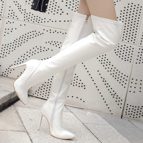 boots 2021 women pu leather over the knee fashion zipper woman pointed toe thin heel winter long red, Black
boots 2021 women pu leather over the knee fashion zipper woman pointed toe thin heel winter long red, Black