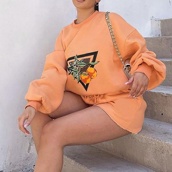 women's tracksuits women round neck long sleeve shorts loose cute orange pattern printing two piece set matching oversize sportswear fe, Gray
women's tracksuits women round neck long sleeve shorts loose cute orange pattern printing two piece set matching oversize sportswear fe, Gray