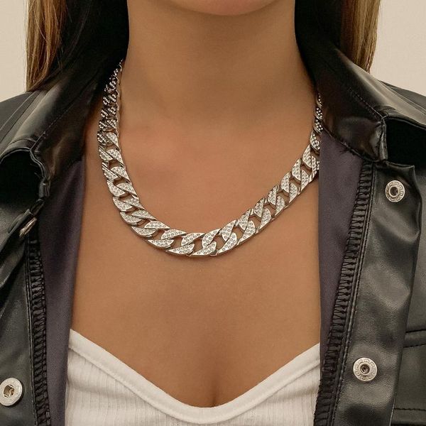 chains fashion luxuyr bling twist metal full rhinestone pave gold color necklace miami cuban jewelry, Silver
chains fashion luxuyr bling twist metal full rhinestone pave gold color necklace miami cuban jewelry, Silver