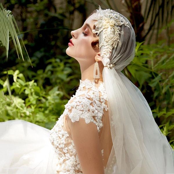bridal veils vintage lace appliques cap style wrap white wedding veil exquisite beads crystal floral handy made for party, Black
bridal veils vintage lace appliques cap style wrap white wedding veil exquisite beads crystal floral handy made for party, Black