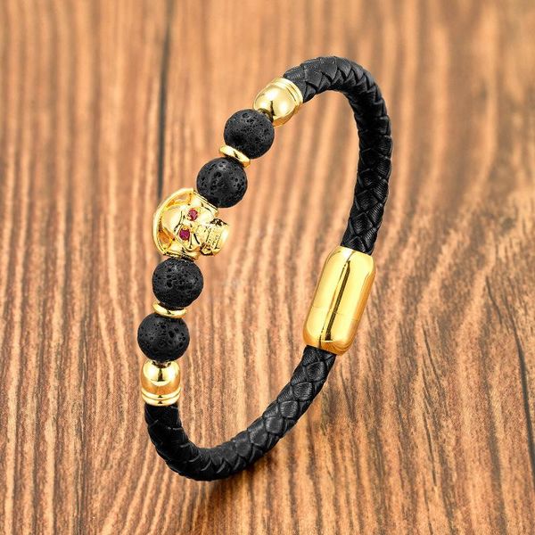 charm bracelets men punk skull shape stone beaded bracelet women genuine leather rope chain bangles fashion stainless steel jewelry, Golden;silver
charm bracelets men punk skull shape stone beaded bracelet women genuine leather rope chain bangles fashion stainless steel jewelry, Golden;silver