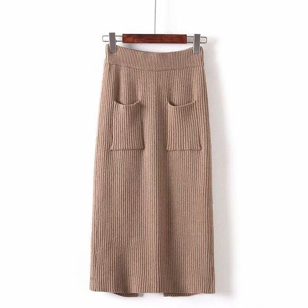 skirts 2021 spring arrival double pockets decorated office womens rear split knitted wrap hip faldas largas, Black
skirts 2021 spring arrival double pockets decorated office womens rear split knitted wrap hip faldas largas, Black