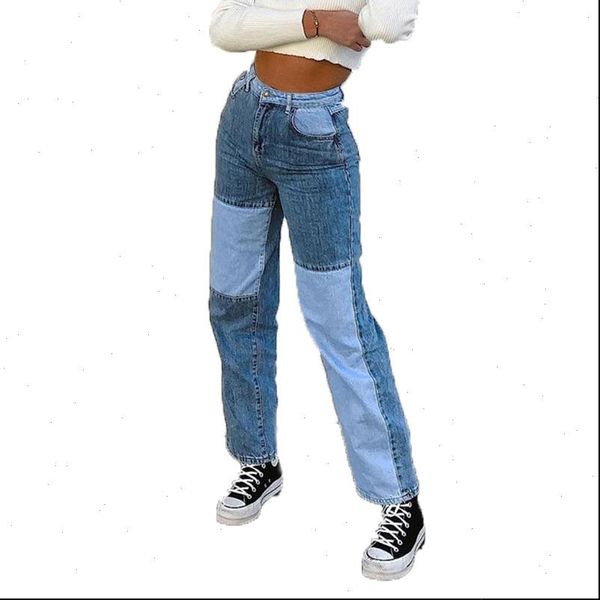 autumn womens jean women fashion patchwork jeans casual loose high waist denim pants woman vintage wide leg pantalones vaqueros mujer, Blue 
autumn womens jean women fashion patchwork jeans casual loose high waist denim pants woman vintage wide leg pantalones vaqueros mujer, Blue