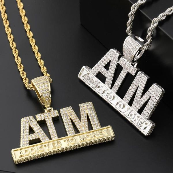 pendant necklaces iced out letters atm addicted to money necklace & bling zircon 2 colors men's hip hop jewelry gifts, Silver
pendant necklaces iced out letters atm addicted to money necklace & bling zircon 2 colors men's hip hop jewelry gifts, Silver
