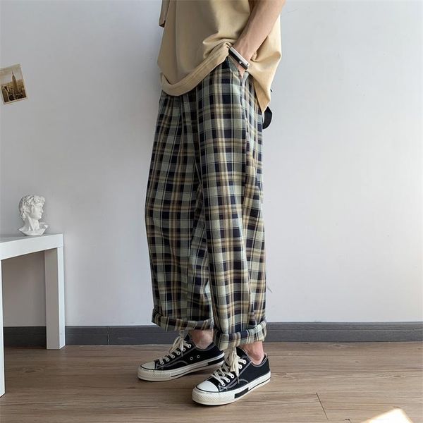summer plaid pants men's fashion retro casual men streetwear wild loose straight mens joggers trousers m-2xl, Black
summer plaid pants men's fashion retro casual men streetwear wild loose straight mens joggers trousers m-2xl, Black