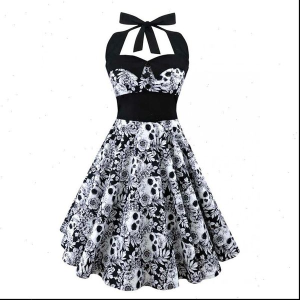 5xl women dress large size skull printed punk strapless halter party bowknot self gothic clothing swing 1950s 60s, Black;gray
5xl women dress large size skull printed punk strapless halter party bowknot self gothic clothing swing 1950s 60s, Black;gray