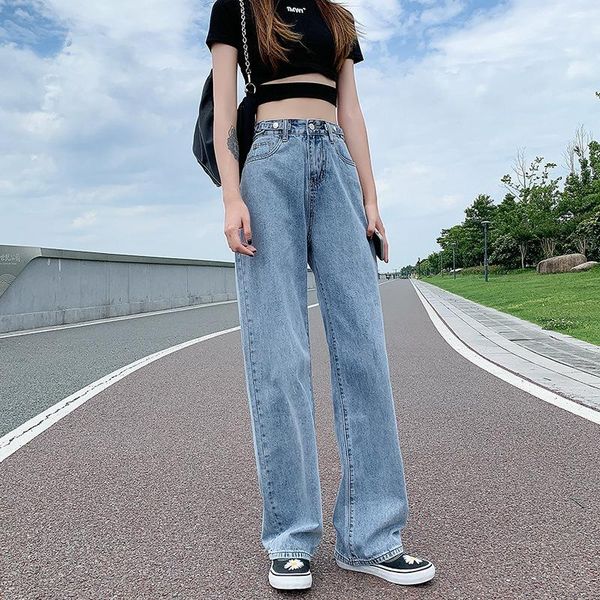 women's jeans women washed denim pants boyfriend wide leg casual adjustable high waist long bottom blue
women's jeans women washed denim pants boyfriend wide leg casual adjustable high waist long bottom blue