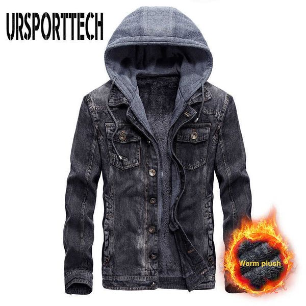ursporttech denim jacket men fashion warm hooded denim jackets male fleece lined jeans jacket detachable coats outwear plus size 210528, Black;brown
ursporttech denim jacket men fashion warm hooded denim jackets male fleece lined jeans jacket detachable coats outwear plus size 210528, Black;brown