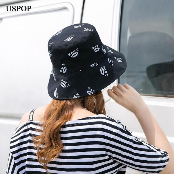 Lip Print Bucket Hats Women Letter Summer Female Cotton Sun Casual Collapsible Anti Uv Cap Wide Brim, Blue;gray
Lip Print Bucket Hats Women Letter Summer Female Cotton Sun Casual Collapsible Anti Uv Cap Wide Brim, Blue;gray