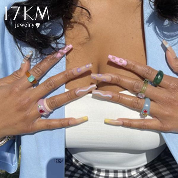 cluster rings 17km bohemian creative irregular acrylic resin ring for women summer transparent square round crystal jewelry party, Golden;silver
cluster rings 17km bohemian creative irregular acrylic resin ring for women summer transparent square round crystal jewelry party, Golden;silver
