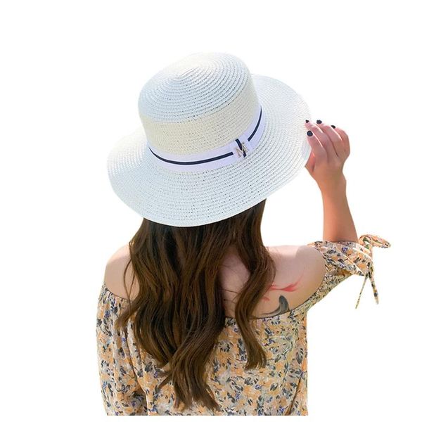 wide brim hats solid color flat summer sun visor for women fashion letter straw hat elegant ladies panamas beach 2021 p1, Blue;gray
wide brim hats solid color flat summer sun visor for women fashion letter straw hat elegant ladies panamas beach 2021 p1, Blue;gray