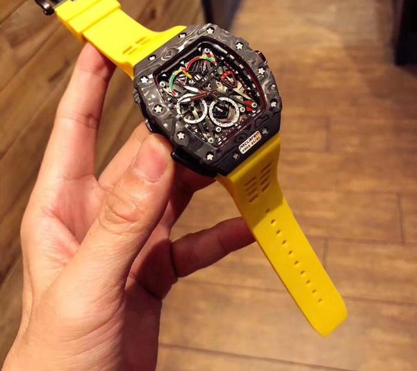 wristwatches luxury men watch ntpt carbon fiber multi-function automatic mechanical orange yellow blue rubber watches, Slivery;brown
wristwatches luxury men watch ntpt carbon fiber multi-function automatic mechanical orange yellow blue rubber watches, Slivery;brown