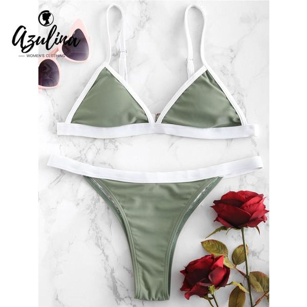 women's swimwear azulina contrast trim cami bikini set high leg 2021 brazilian thong swimsuit swimming suit for women, White;black
women's swimwear azulina contrast trim cami bikini set high leg 2021 brazilian thong swimsuit swimming suit for women, White;black