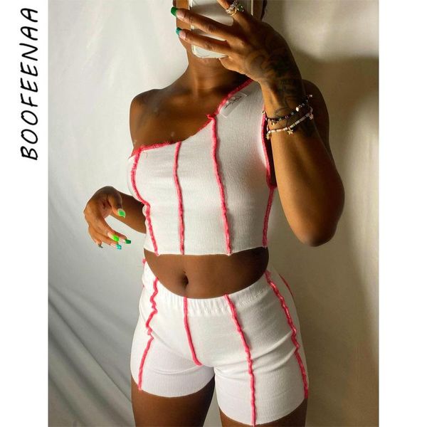 two piece set women summer contrast stitch ribbed knitted one shoulder crop tank and shorts sets c16-bd15 women's tracksuits, Gray
two piece set women summer contrast stitch ribbed knitted one shoulder crop tank and shorts sets c16-bd15 women's tracksuits, Gray