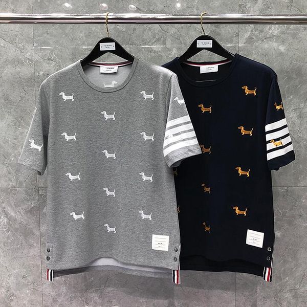 t shirt fashion tb thom brand o-neck collar short-sleeved t-shirt men cotton puppy embroidery summer clothing, White;black
t shirt fashion tb thom brand o-neck collar short-sleeved t-shirt men cotton puppy embroidery summer clothing, White;black