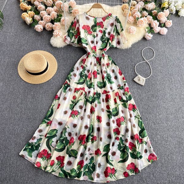 europe style summer tall women short sleeve floral print maxi long dress female high street fashion dresses vestidos 210519, Black;gray
europe style summer tall women short sleeve floral print maxi long dress female high street fashion dresses vestidos 210519, Black;gray