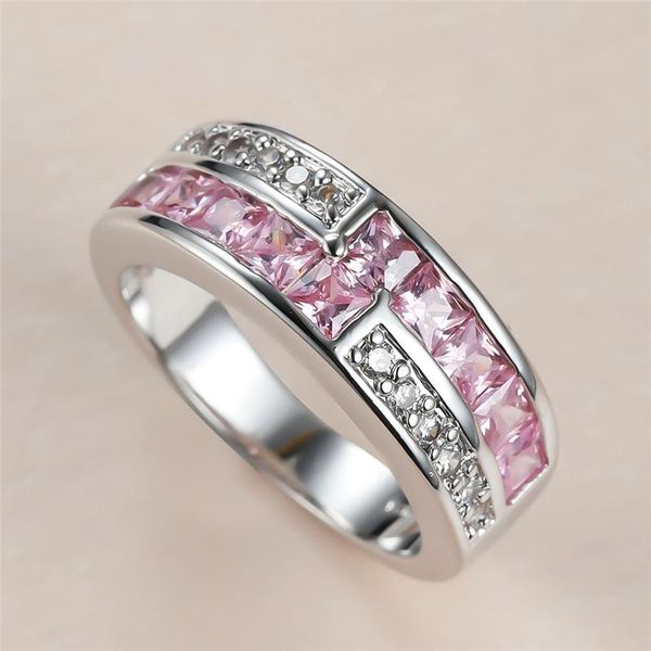 wedding rings luxury female pink crystal stone ring charm silver color big for women cute bride geometry zircon engagement, Slivery;golden
wedding rings luxury female pink crystal stone ring charm silver color big for women cute bride geometry zircon engagement, Slivery;golden