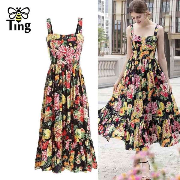 designer floral print ruffles midi long strap party dresses summer casual chic sundresses holiday vestidos large za 210513, Black;gray
designer floral print ruffles midi long strap party dresses summer casual chic sundresses holiday vestidos large za 210513, Black;gray