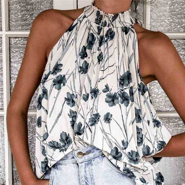 women's t-shirt office dayly summer clothing casual sleeveless t shirt womens floral printed fashion l qp53, White
women's t-shirt office dayly summer clothing casual sleeveless t shirt womens floral printed fashion l qp53, White