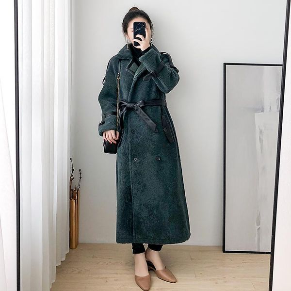women's fur & faux genuine wool coat long korean female jacket thicken warm coats and jackets 2021 sheep shearing ropa para mujer zjt64, Black
women's fur & faux genuine wool coat long korean female jacket thicken warm coats and jackets 2021 sheep shearing ropa para mujer zjt64, Black