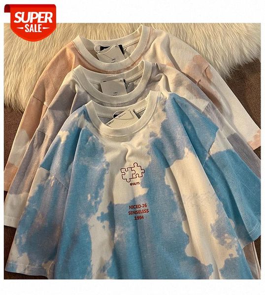 new korean version of baiyun gradient tie-dye short-sleeved t-shirt women loose japanese retro couple outfit #cj4l, White
new korean version of baiyun gradient tie-dye short-sleeved t-shirt women loose japanese retro couple outfit #cj4l, White