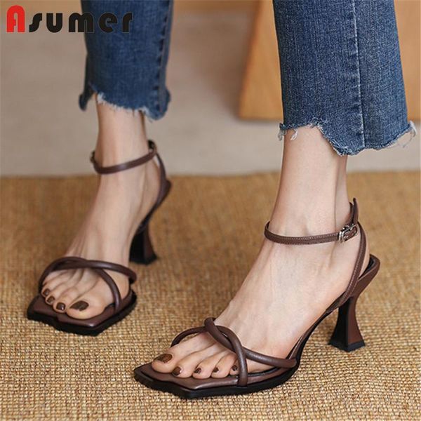 dress shoes asumer genuine leather footwear 2021 est sandals women high heels party ankle buckle fashion ladies, Black
dress shoes asumer genuine leather footwear 2021 est sandals women high heels party ankle buckle fashion ladies, Black