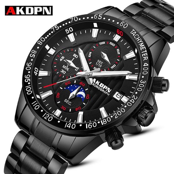 wristwatches akdpn fashion watches men's leather or stainless steel sports chronograph quartz watch men relogio masculino, Slivery;brown
wristwatches akdpn fashion watches men's leather or stainless steel sports chronograph quartz watch men relogio masculino, Slivery;brown
