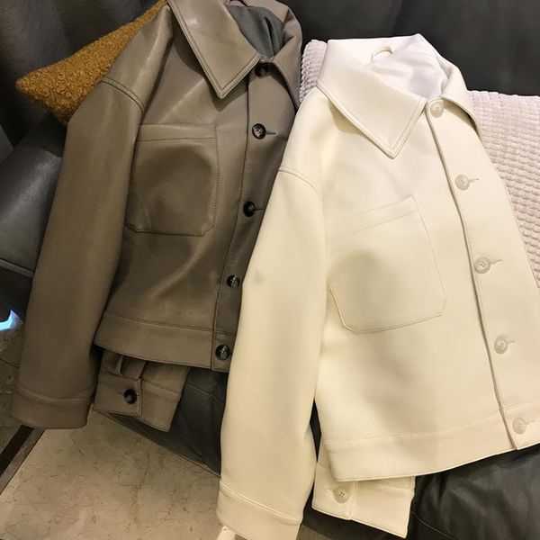 women's leather & faux women pu blouses 2021 autumn winter short black basic coat turn-down collar motor biker jacket
women's leather & faux women pu blouses 2021 autumn winter short black basic coat turn-down collar motor biker jacket