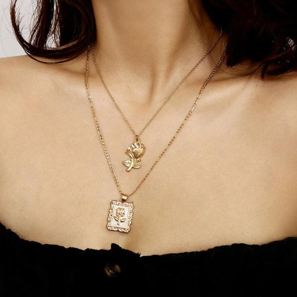 pendant necklaces gold y color alloy necklace for women simple female long chain coin rose flower collier 2021 wholesale, Silver
pendant necklaces gold y color alloy necklace for women simple female long chain coin rose flower collier 2021 wholesale, Silver