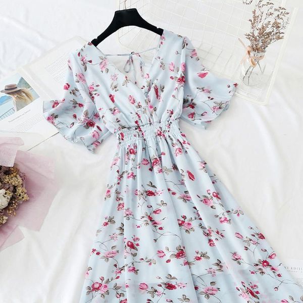 casual dresses wywmy chiffon dress women summer v-neck high waist floral print beach midi backless ruffled short-sleeved vestidos, Black;gray
casual dresses wywmy chiffon dress women summer v-neck high waist floral print beach midi backless ruffled short-sleeved vestidos, Black;gray