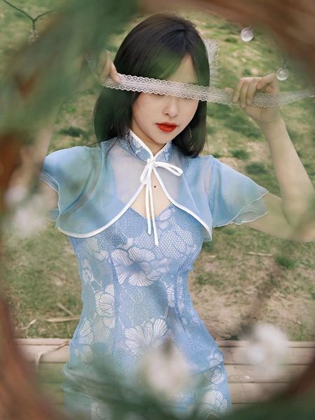 homemade magnolia short sling skirt small shawl two piece national style french lace up lotus leaf sleeve dress ethnic clothing, Red
homemade magnolia short sling skirt small shawl two piece national style french lace up lotus leaf sleeve dress ethnic clothing, Red