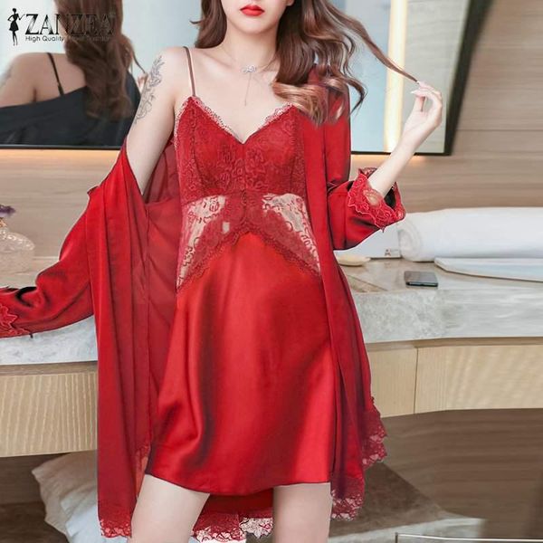 women's sleepwear zanzea women lace patchwork pajamas solid suits two-piece holiday party mini dress fashion spaghetti nightdress, Black;red
women's sleepwear zanzea women lace patchwork pajamas solid suits two-piece holiday party mini dress fashion spaghetti nightdress, Black;red
