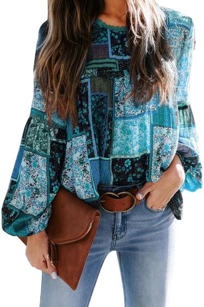 blue/multicolor bohemian floral print patchwork women o neck long sleeve ruffles detail plus size s-2xl blouse women's blouses & sh, White
blue/multicolor bohemian floral print patchwork women o neck long sleeve ruffles detail plus size s-2xl blouse women's blouses & sh, White