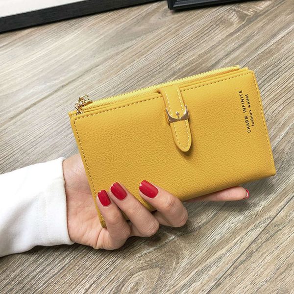 women's short wallet card bag 2020 korean version pure color student wallet folding multi-functional pocket wallet, Black
women's short wallet card bag 2020 korean version pure color student wallet folding multi-functional pocket wallet, Black