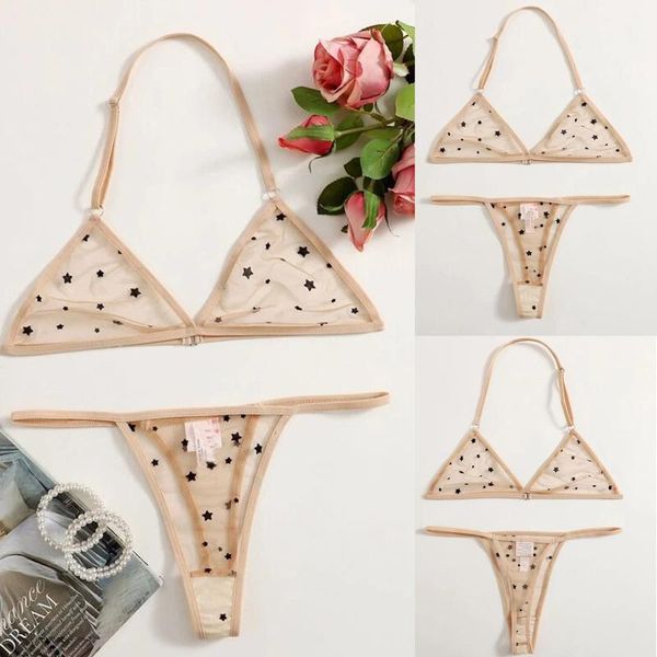 bras sets women's lingerie dot mesh halter bra set underwear suit cute wireless transparent bralette thong intimates, Red;black
bras sets women's lingerie dot mesh halter bra set underwear suit cute wireless transparent bralette thong intimates, Red;black
