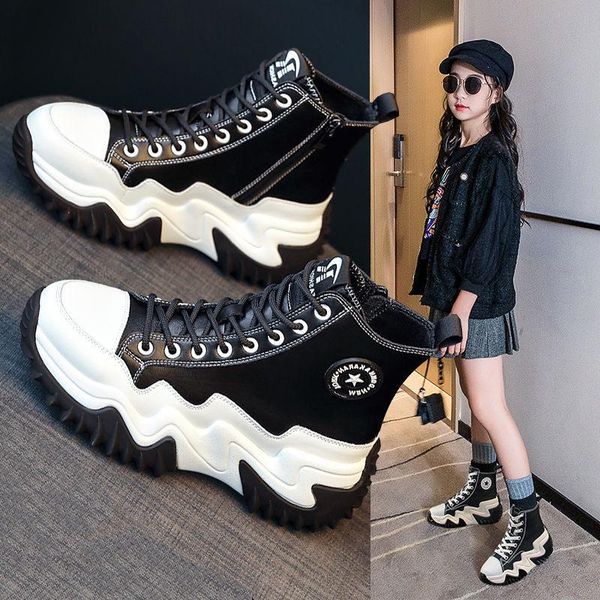 boots girls autumn winter 2021 children leather baby non slip black single soft bottom modern botas, Black;grey
boots girls autumn winter 2021 children leather baby non slip black single soft bottom modern botas, Black;grey