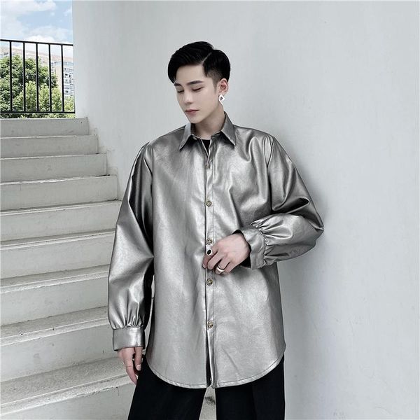 male streetwear vintage fashion loose leather shirt coat outerwear men casual long sleeve men's shirts, White;black
male streetwear vintage fashion loose leather shirt coat outerwear men casual long sleeve men's shirts, White;black
