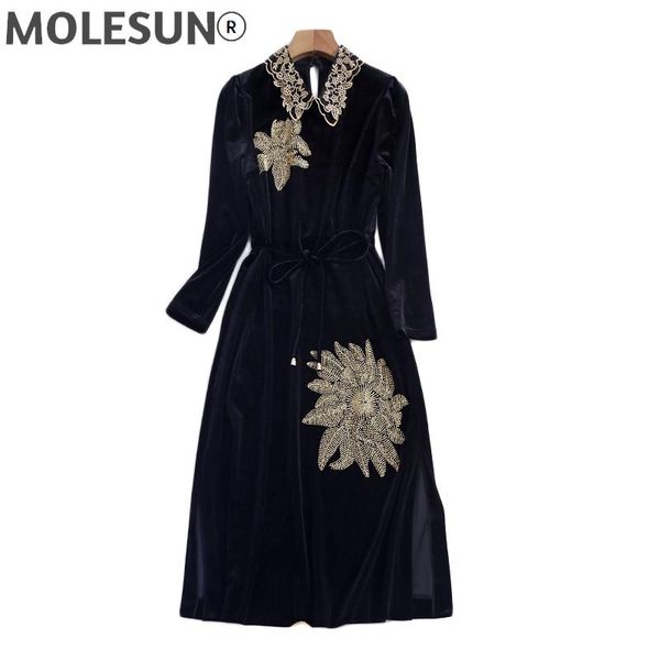casual dresses runway autumn women gorgeous flowers embroidered lapel beading patchwork black velvet fashion office vintage midi dress, Black;gray
casual dresses runway autumn women gorgeous flowers embroidered lapel beading patchwork black velvet fashion office vintage midi dress, Black;gray