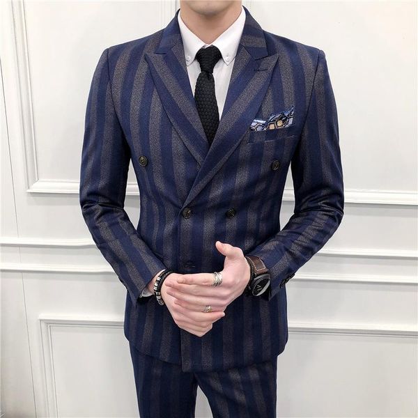men's suits & blazers three piece suit korean slim fit leisure bridegroom and man wedding dress trend, White;black 
men's suits & blazers three piece suit korean slim fit leisure bridegroom and man wedding dress trend, White;black