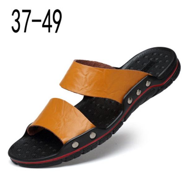 slippers 2021 fashion summer men's genuine leather beach sandals men soft comfortable casual shoes flip flops big size 37-49, Black
slippers 2021 fashion summer men's genuine leather beach sandals men soft comfortable casual shoes flip flops big size 37-49, Black