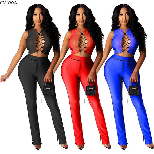 club party womens set mesh patchwork lace up crop straight pants suit trasuit two piece set matching outfitsby air, White
club party womens set mesh patchwork lace up crop straight pants suit trasuit two piece set matching outfitsby air, White
