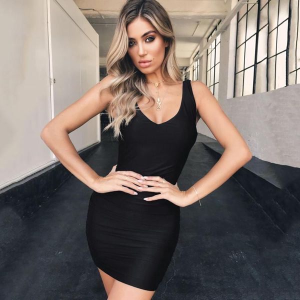casual dresses low-cut backless bodycon mini dress black club clothing halter woman clothes drop for women summer sundress, Black;gray
casual dresses low-cut backless bodycon mini dress black club clothing halter woman clothes drop for women summer sundress, Black;gray