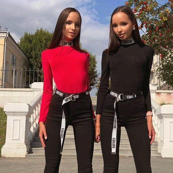 women's jumpsuits & rompers 2021 arrival autumn clothes women fashion long sleeve red black jumpsuit casual letters turtleneck skinny b, Black;white
women's jumpsuits & rompers 2021 arrival autumn clothes women fashion long sleeve red black jumpsuit casual letters turtleneck skinny b, Black;white